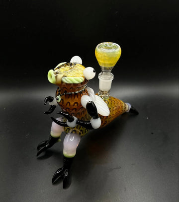 Sculpted Insect Fly Glass Water Pipe Rig