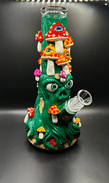 Glow-in-the-Dark Green Tree Creature & All-Seeing Mushroom Water Pipe