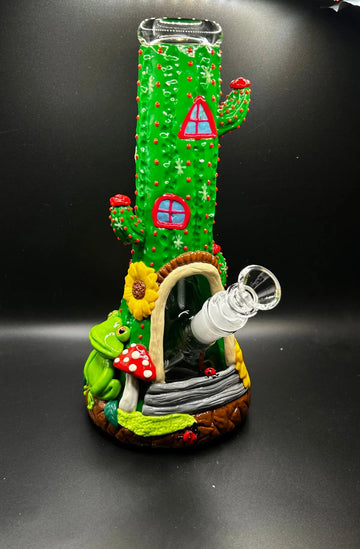 Glow-in-the-Dark Cactus & Fairy Garden Beaker Water Pipe
