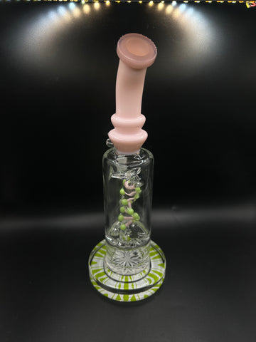 10" Spinning DNA Helix Perc Glass Water Pipe – Bent Neck Rig